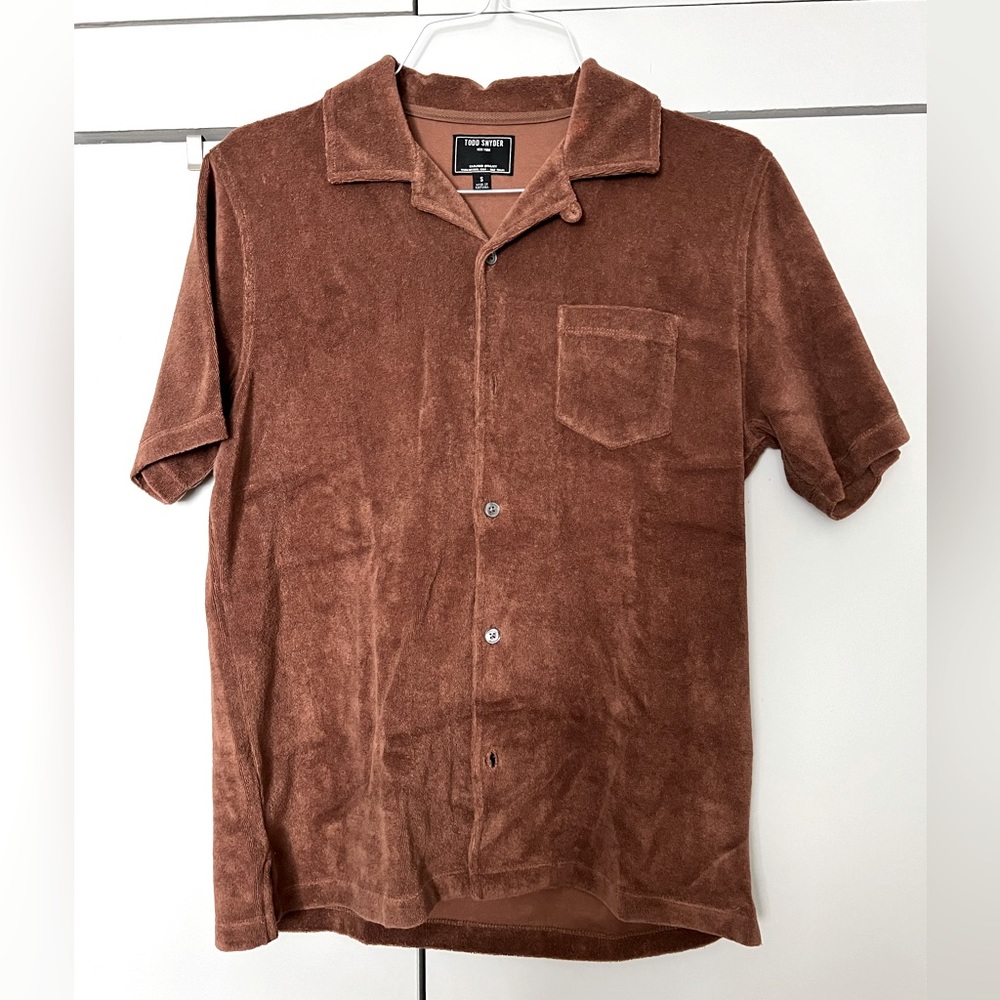 Todd Snyder Men’s Terry Button Down Polo Canyon Clay — Size S